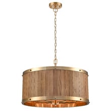 Barrique 6 Light Oak Wood Pendant